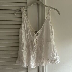 Show Me Your MuMu JOSIE TANK White SZ Small Oversized Beach Top 100% Rayon